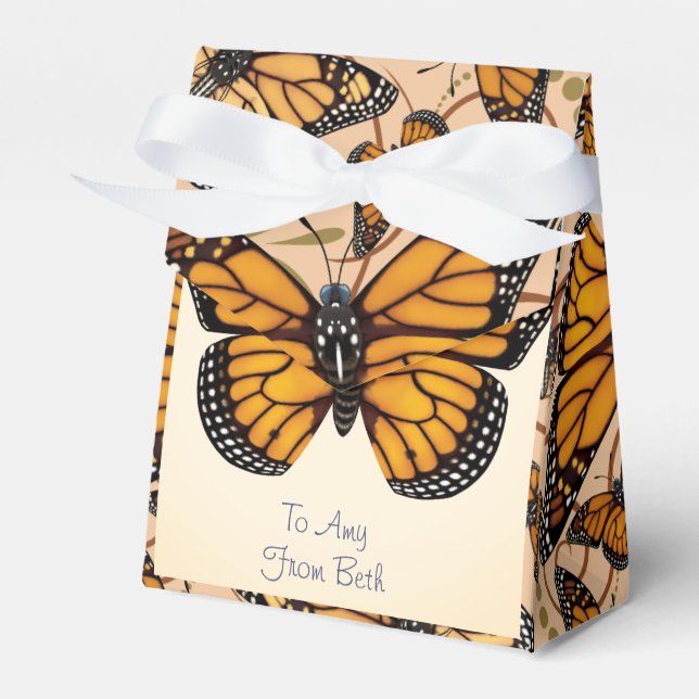 Caja Para Regalos Mariposa monarca personalizada (Front Side)