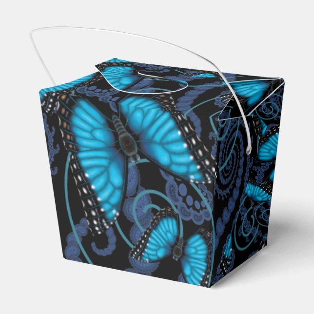 Caja Para Regalos Mariposa morfa azul (Reverso)
