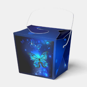 Caja Para Regalos Mariposa morfo en el fondo oscuro