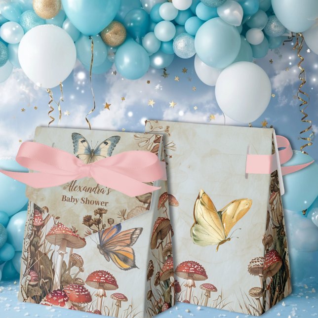 Caja Para Regalos Mariposa Mushroom Woodland Nature Baby Shower (Subido por el creador)