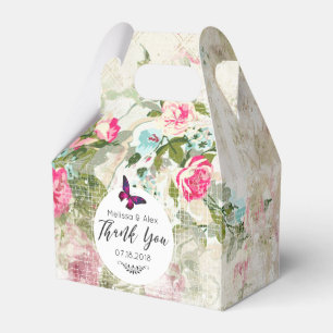 Caja Para Regalos Mariposa rosada en un Boda de la aldea de Shabby V