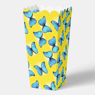 Caja Para Regalos Mariposas azules sobre amarillo