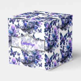 Caja Para Regalos Mariposas Brillo Cósmico Patrón Cubo