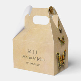 Caja Para Regalos Mariposas doradas