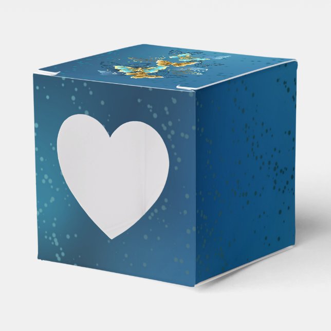 Caja Para Regalos Mariposas doradas (Anverso)