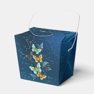 Caja Para Regalos Mariposas doradas
