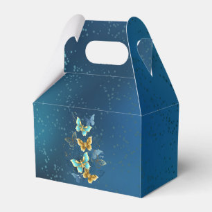 Caja Para Regalos Mariposas doradas