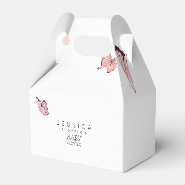 Caja Para Regalos Mariposas en Baby Shower White, Chica de aire (Front Side)