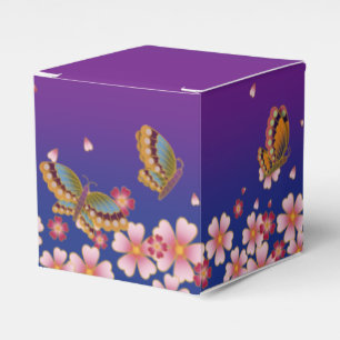 Caja Para Regalos Mariposas en medio del Personalizable de flores de