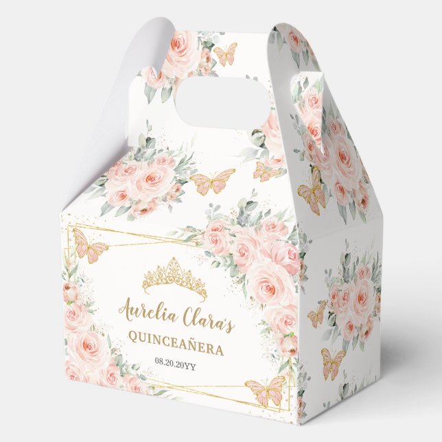 Caja Para Regalos Mariposas Florales de Rubor Quince Nacimiento Gabl (Anverso)