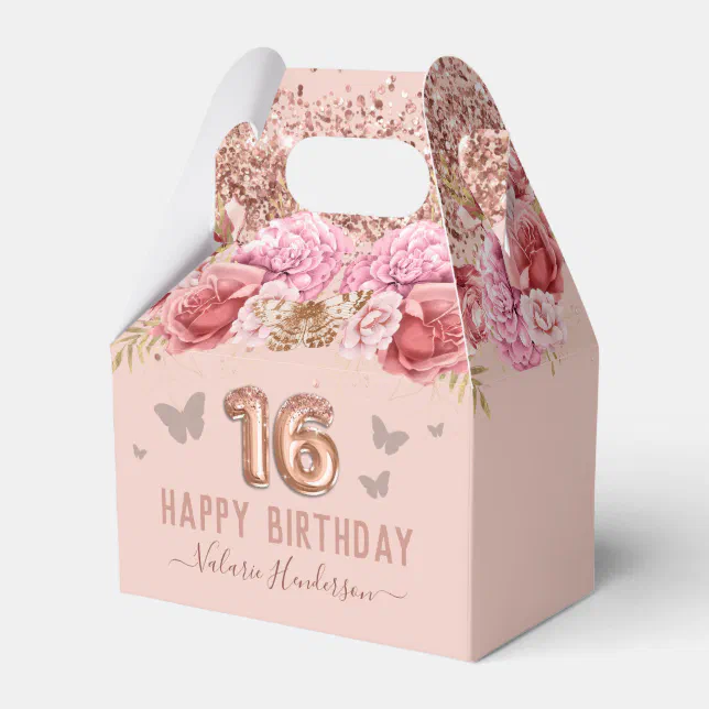  16 bolsas de regalo de feliz cumpleaños, color negro y