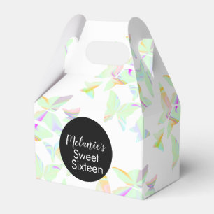 Caja Para Regalos Mariposas holográficas Fiesta de Sweet Sixteen Fav