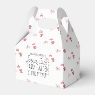 Caja Para Regalos Mariposas Jardín Cumpleaños Rosa