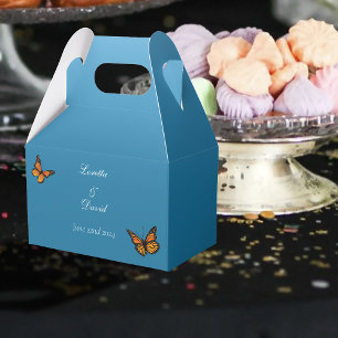 Caja Para Regalos Mariposas monarcas Azul Ombre
