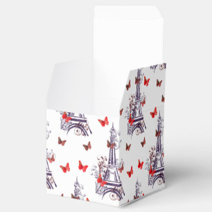 Caja Para Regalos Mariposas púrpuras románticas parisienses de la