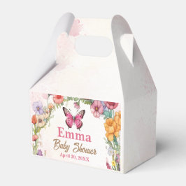 Caja Para Regalos Mariposas rosadas Jardín floral Baby Shower