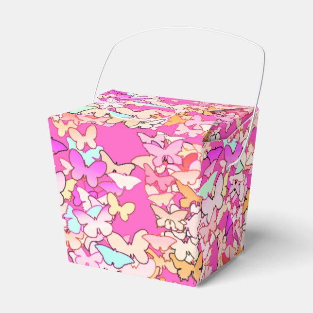 Caja Para Regalos Mariposas, rosadas múltiples y profundas (Front Side)