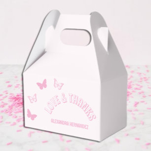 Caja Para Regalos Mariposas rosadas Quinceanera