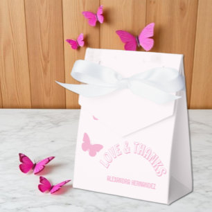 Caja Para Regalos Mariposas Rosadas Quinceañera