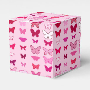 Caja Para Regalos Mariposas, tonos rosas y fucsia