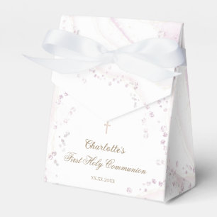 Caja Para Regalos mármol acuarela falso purpurina Primera Comunión