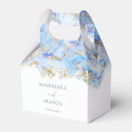 Caja Para Regalos mármol azul acuático | BODA