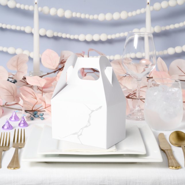 Caja Para Regalos Mármol Blanco  (Boda)