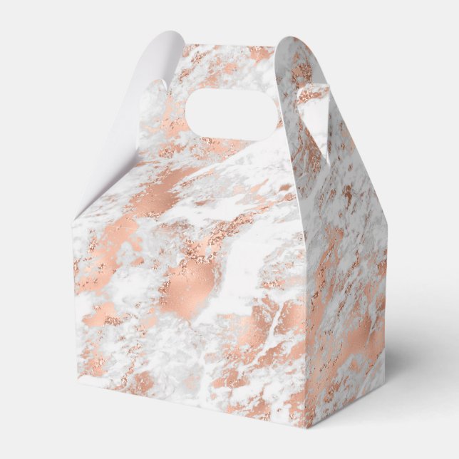 Caja Para Regalos Mármol blanco dorado rosa bonito      (Front Side)