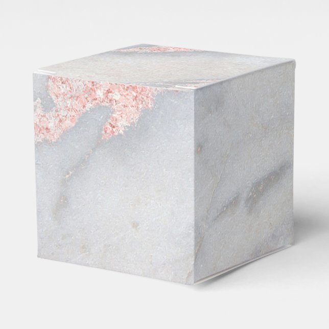 Caja Para Regalos Mármol bohemio rosa rosado de oro (Costado Anverso)
