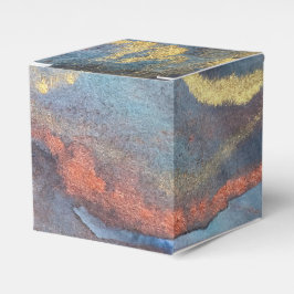 Caja Para Regalos Mármol de color azul y oro de la Marina Resumen mo