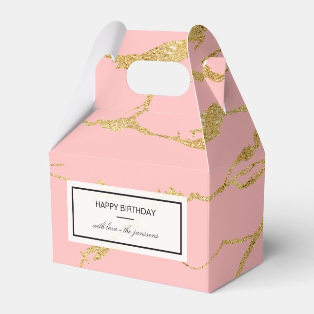 Caja Para Regalos Mármol moderno con oro falso (Front Side)