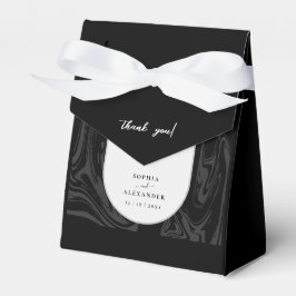 Caja Para Regalos Mármol negro moderno boda oscura Favor Box