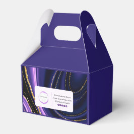 Caja Para Regalos Mármol Negro Púrpura Pequeña Empresa 