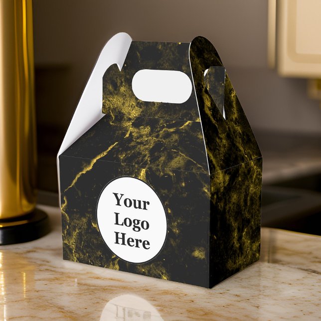 Caja Para Regalos Mármol negro y dorado (Subido por el creador)