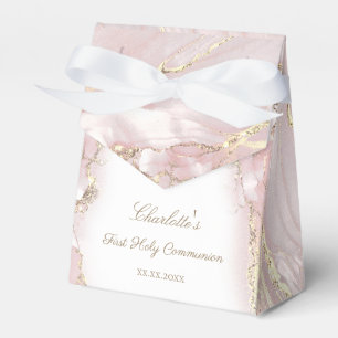 Caja Para Regalos mármol rosa de la primera comunión