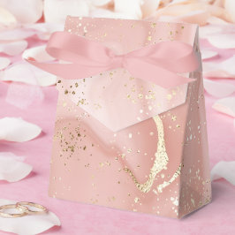 Caja Para Regalos Mármol Rosa Rubor Brillo Dorado Patrón Abstracto