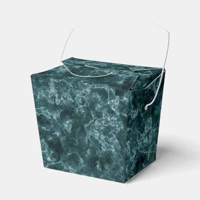 Caja Para Regalos Mármol turquesa negro (Front Side)