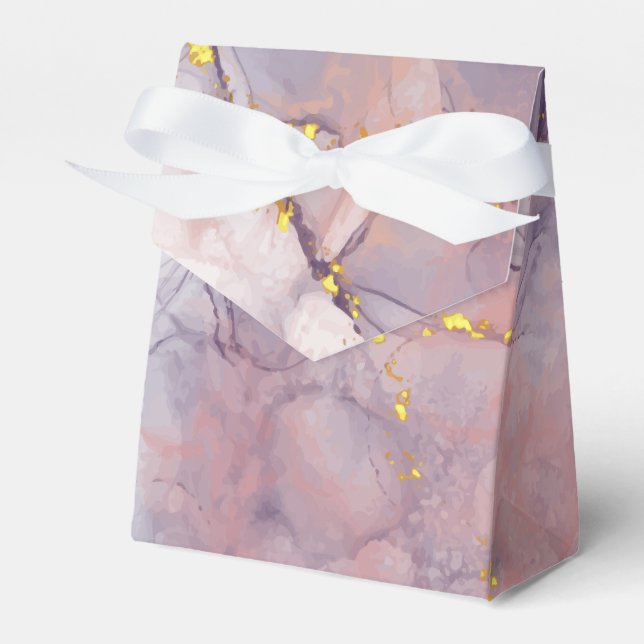 Caja Para Regalos Mármol violeta y dorado (Front Side)