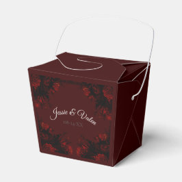 Caja Para Regalos Maroon Rojo Floral Elegante Boda
