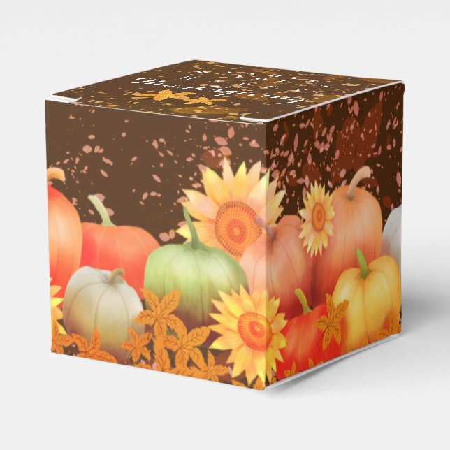 Caja Para Regalos Marrón de Acción de Gracias de Otoño (Costado Anverso)