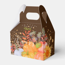 Caja Para Regalos Marrón de Acción de Gracias de Otoño