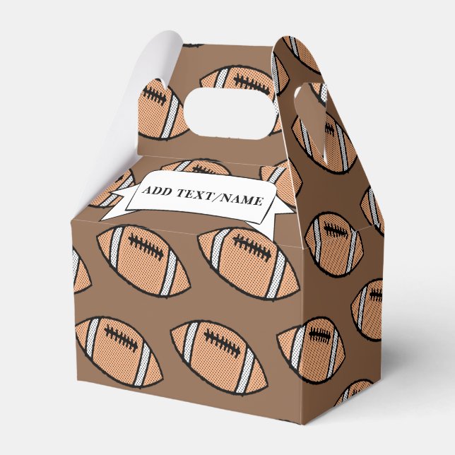 Caja Para Regalos Marrón de nombres personalizados de fútbol (Front Side)