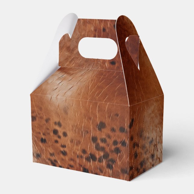 Caja Para Regalos Marrón de vacas occidentales (Front Side)