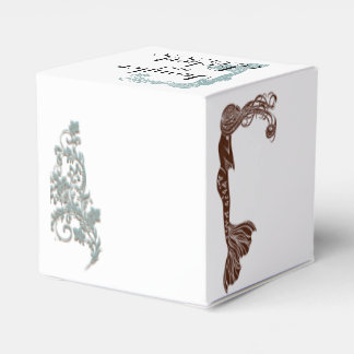 Caja Para Regalos Marrón y Verde azulado Art Deco Boda Favor Box