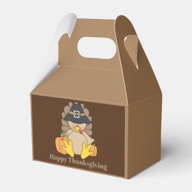 Caja Para Regalos Marzo de Acción de Gracias, pakey, añadir mensaje  (Front Side)