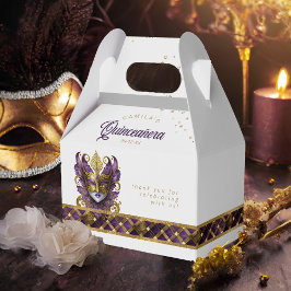 Caja Para Regalos Máscara de mascarada Motif Harlequin Purple Gold I