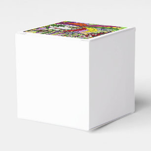 Caja Para Regalos Máscara de plumas del Mardi Gras psicodélico