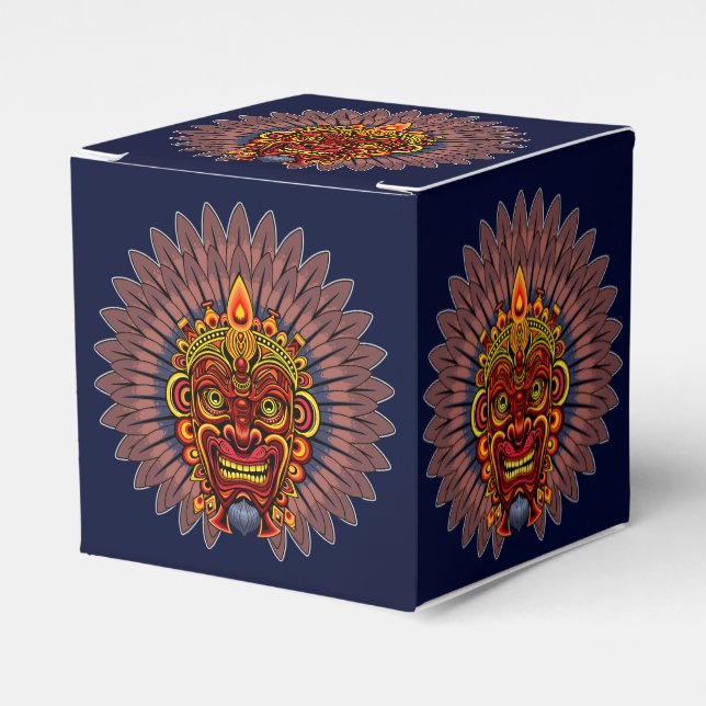 Caja Para Regalos Máscara ritual del rey guerrero tribal (Costado Anverso)