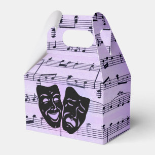 Caja Para Regalos Máscaras de Música y Teatro Moradas