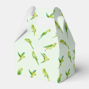 Caja Para Regalos Mascota de pájaro Bugie Parakeet Green Watercolor